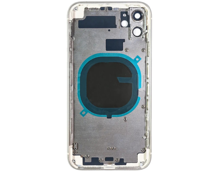 Корпус для iPhone 11 з тримачем SIM карти, з бічними кнопками, з сіточки динаміка, Скотч акб, Білий