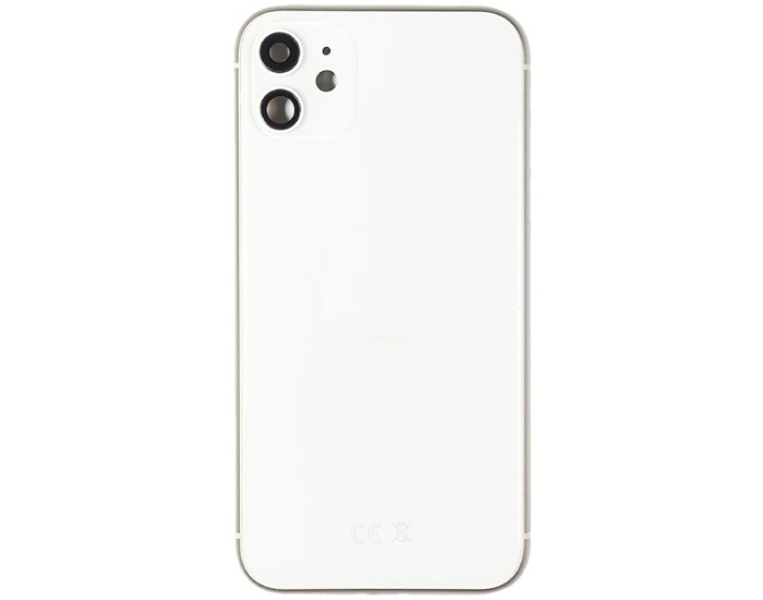 Корпус для iPhone 11 з тримачем SIM карти, з бічними кнопками, з сіточки динаміка, Скотч акб, Білий