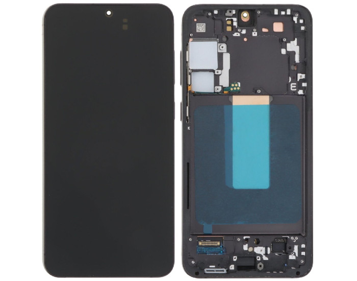 Дисплей з сенсорним екраном (модуль) Samsung S916 S23 Plus чорний з рамкою, переклеювання