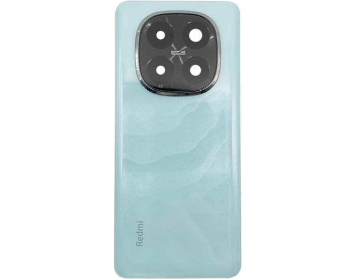 Задняя панель корпуса для Xiaomi Redmi Note 14 Pro Plus 5G, голубая (глянцевая) со стеклом камеры (50MP)
