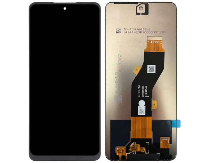 Дисплей с сенсорным экраном (модуль) Tecno Spark 20, KJ5, черный с рамкой, оригинал