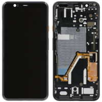Дисплей с сенсорным экраном (модуль) Google Pixel 4 XL, P-OLED, с рамкой, Clearly White, оригинал, (оранжевая кнопка)