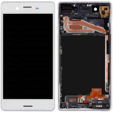 Дисплей с сенсорным экраном (модуль) Sony Xperia X Dual F5121, F5122, F8131, F8132, белый, с рамкой, оригинал