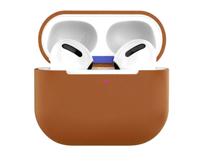 Чехол для AirPods 3 Silicon Case Slim с карабином NEW Box, Brown