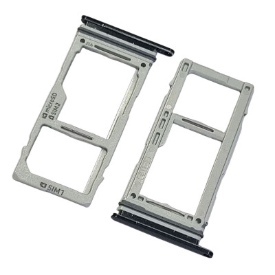 Тримач SIM-карты для Sаmsung G973 Galaxy S10 /G975 Galaxy S10 plus, чорний Dual Sim