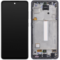 Дисплей з сенсорним екраном (модуль) Samsung A526 A52 5G, A525, чорний з вузьким обідком, OLED