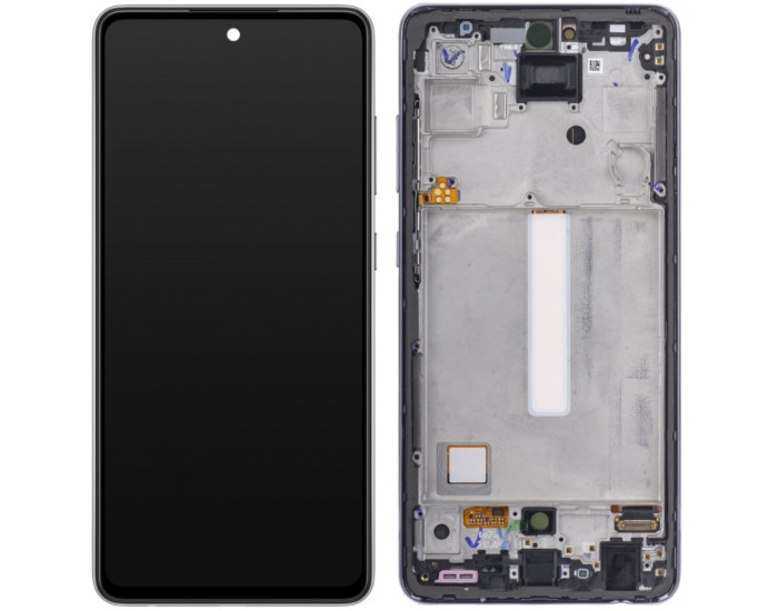 Дисплей з сенсорним екраном (модуль) Samsung A526 A52 5G, A525, чорний з вузьким обідком, OLED