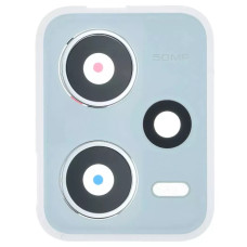 Скло камери для Xiaomi Redmi Note 12 Pro 5G + з рамкою біла