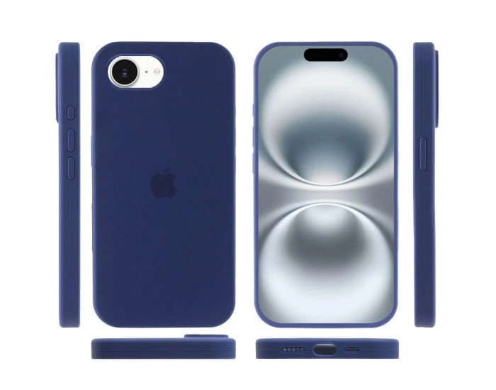 Чехол-силикон оригинал Full Soft Matte iPhone 16e /17e (Синий / Sea blue) 