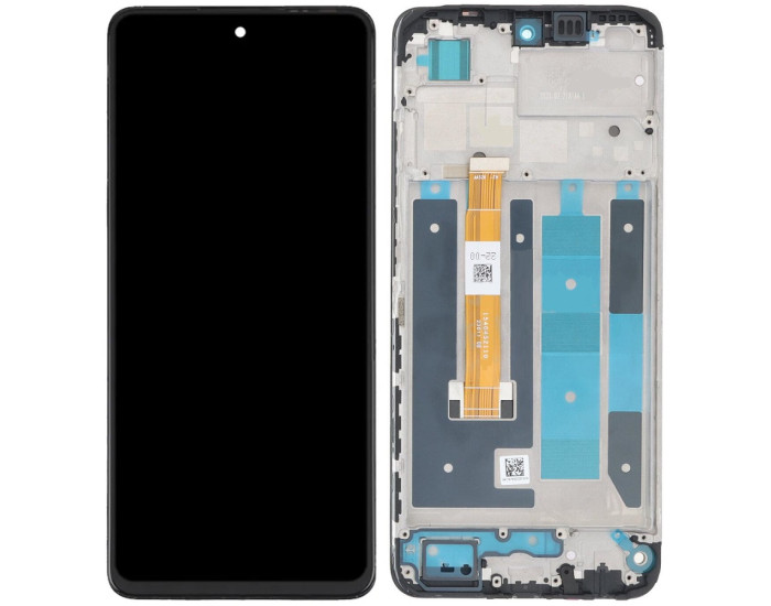 Дисплей с сенсорным экраном (модуль) Realme C55, с рамкой, черный, оригинал