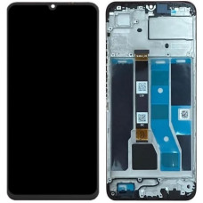 Дисплей з сенсорним екраном (модуль) Realme C53, чорний з рамкою, оригінал