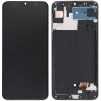Дисплей с сенсорным экраном (модуль) Samsung A307 A30s 2019, черный c рамкой, TFT (без отпечатка пальца)