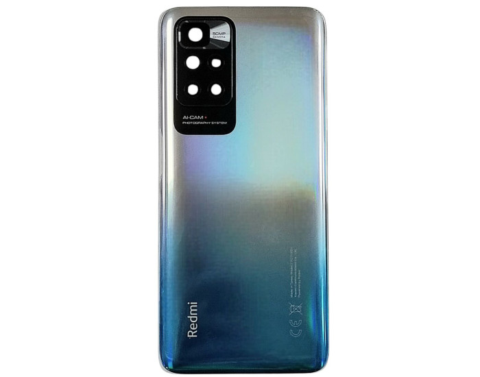 Задня кришка для Xiaomi Redmi 10 /Redmi 10 2022 /Redmi 10 Prime /Redmi 10 Prime 2022, Silver/Blue з склом камери