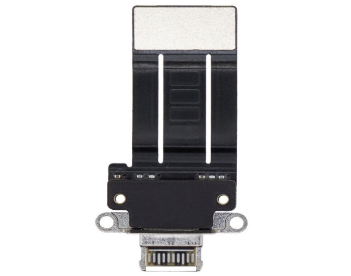 Шлейф iPad Pro 11 2021/ iPad Pro 11 2022 / iPad Pro 12.9 2021 / iPad Pro 12.9 2022, конектора зарядки, з компонентами, білий, оригінал