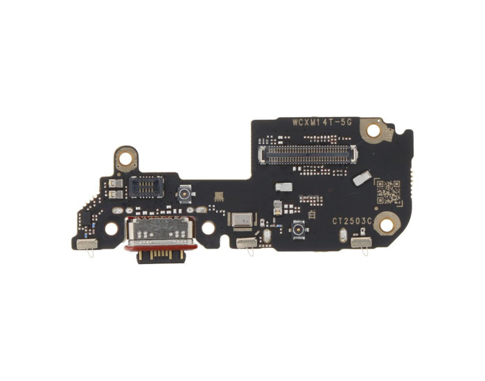 Шлейф для Xiaomi 14T, коннектора зарядки с микрофоном, High Copy