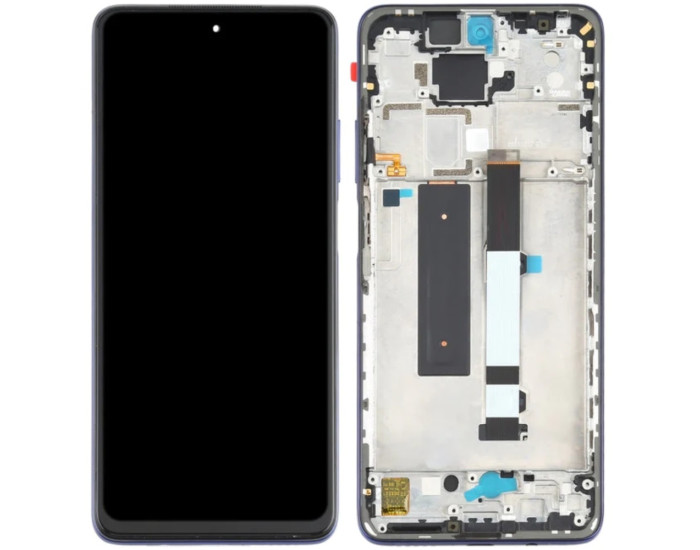 Дисплей с сенсорным экраном (модуль) Xiaomi Mi10T Lite, Poco X3, Poco X3 pro, синий, с рамкой, оригинал