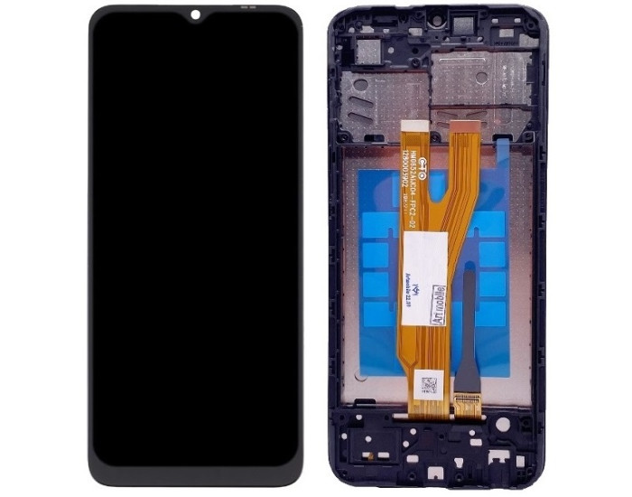 Дисплей с сенсорным экраном (модуль) Samsung A032 A03 Core, черный, с рамкой, оригинал