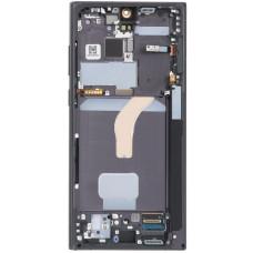 Дисплей с сенсорным экраном (модуль) Samsung S908 S22 Ultra 5G, Graphite с рамкой, сервисная упаковка, оригинал
