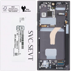 Дисплей с сенсорным экраном (модуль) Samsung S908 S22 Ultra 5G, Graphite с рамкой, сервисная упаковка, оригинал