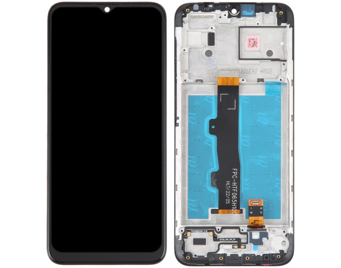 Дисплей з сенсорним екраном (модуль) Motorola XT2097-6 Moto E7 Power/XT2097-13 Moto E7i Power, чорний з рамкою