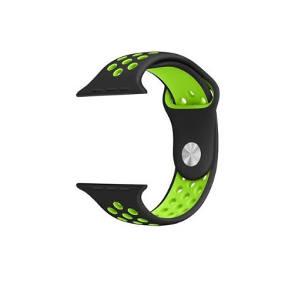 Ремінець для Apple Watch Nike Series 42/44 mm (Чорний / Зелений)