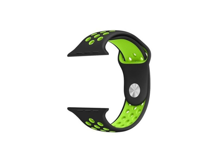 Ремешок для Apple Watch Nike Series 42/44 mm (Черный / Зеленый)