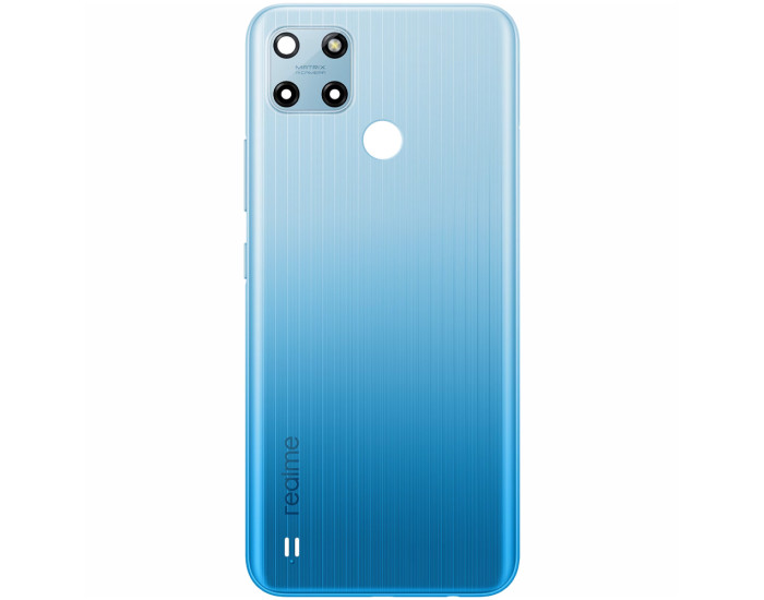Задняя крышка для Realme C25Y, Glacier Blue со стеклом камеры, оригинал