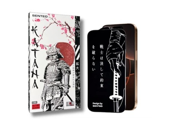 Защитное стекло SENTEO 9H KATANA Epoxy Resin iPhone 16 Pro Max, Black