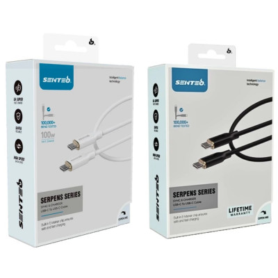 Кабель USB-C SENTEO SL-01 Silicone 100W Type-C to Type-C 1m, (black)