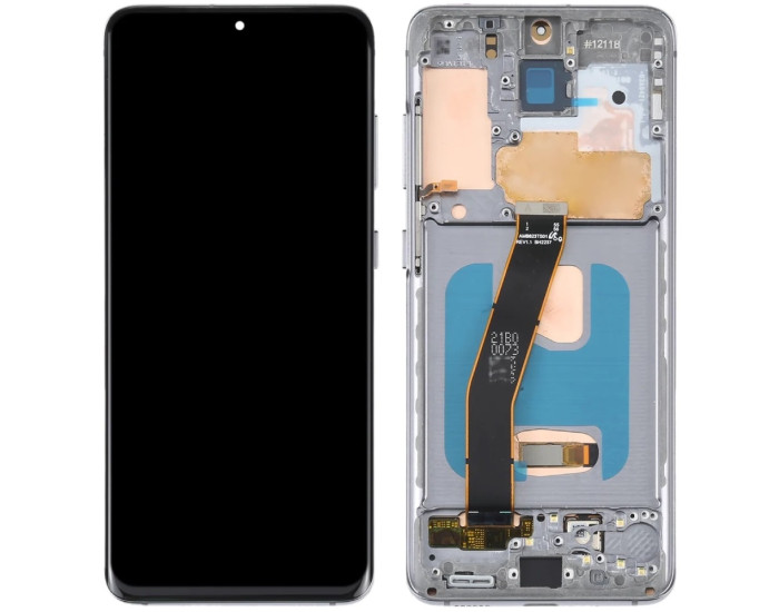 Дисплей з сенсорним екраном (модуль) Samsung G980 Galaxy S20 / G 981 чорний з рамкою Cosmic Grey, OLED