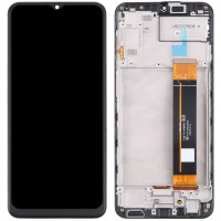 Дисплей з сенсорним екраном (модуль) Samsung A235 A23, чорний, з рамкою оригінал REV1.2