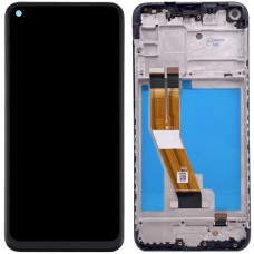 Дисплей с сенсорным экраном (модуль) Samsung A115 A11 / M115 M11, черный с рамкой, оригинал