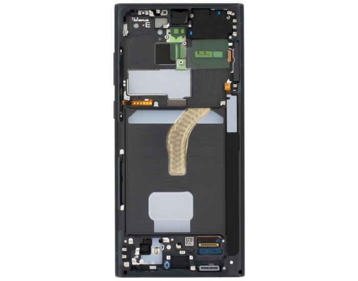 Дисплей з сенсорним екраном (модуль) Samsung S908 S22 Ultra 5G, чорний, з рамкою OLED