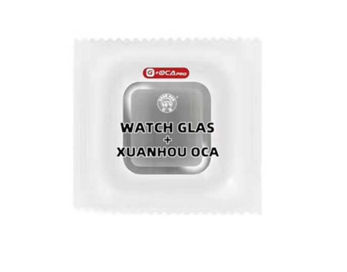 Стекло фронтальное c OCA-пленкой Apple Watch 4 44mm/ 5 44mm/ SE 44mm/ 6 44mm, черное, оригинал PRC G+OCA PRo