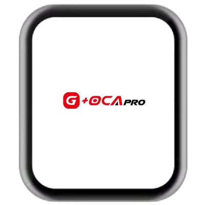 Скло фронтальне c OCA-пленкой Apple Watch 4 44mm/ 5 44mm/ SE 44mm/ 6 44mm, чорне, оригінал PRC G+OCA PRo