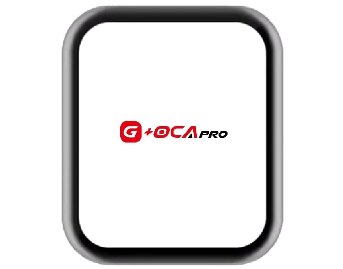 Стекло фронтальное c OCA-пленкой Apple Watch 4 44mm/ 5 44mm/ SE 44mm/ 6 44mm, черное, оригинал PRC G+OCA PRo