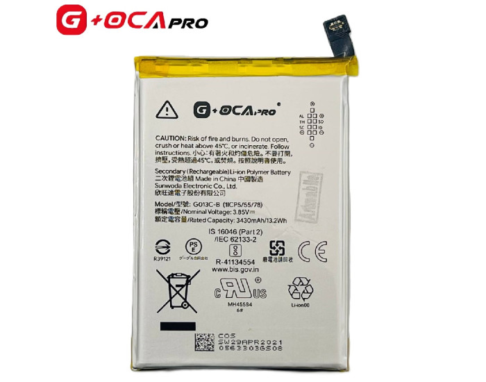 Аккумулятор G013C-B, Google Pixel 3 XL, 3430 мАч оригинал G+OCA PRo