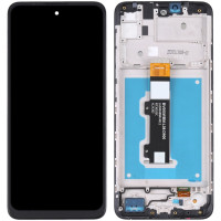 Дисплей з сенсорним екраном (модуль) Motorola XT2159 Moto E40/XT2158-6 Moto E30, чорний, з рамкою оригінал