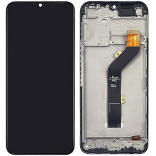 Дисплей с сенсорным экраном (модуль) Tecno Spark 7, KF6  черный оригинал с рамкой
