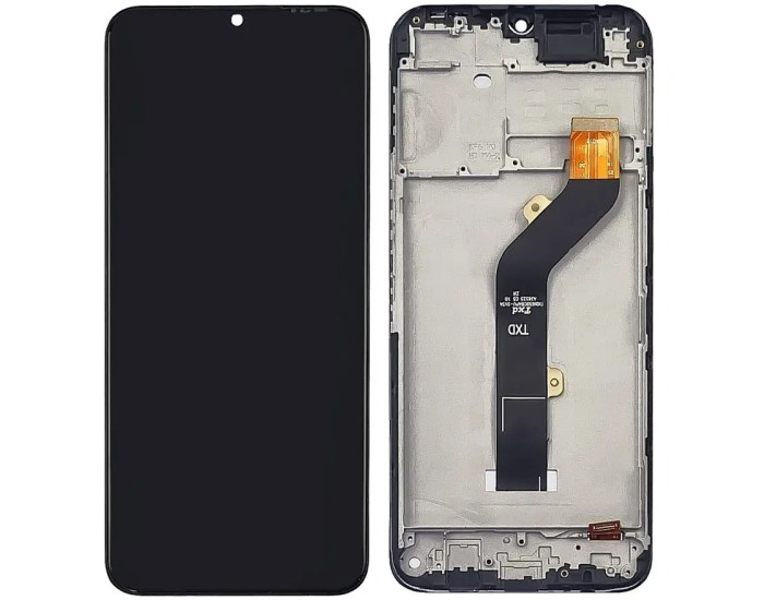 Дисплей с сенсорным экраном (модуль) Tecno Spark 7, KF6  черный оригинал с рамкой