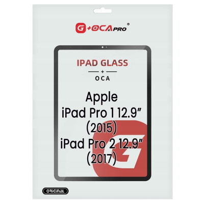 Скло фронтальне з OCA-пленкой iPad Pro 12.9 2015, чорне, оригінал G+OCA PRo