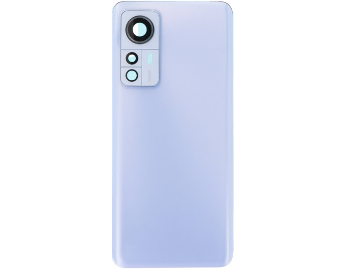 Задняя панель корпуса для Xiaomi 12 /12X, синяя со стеклом камеры