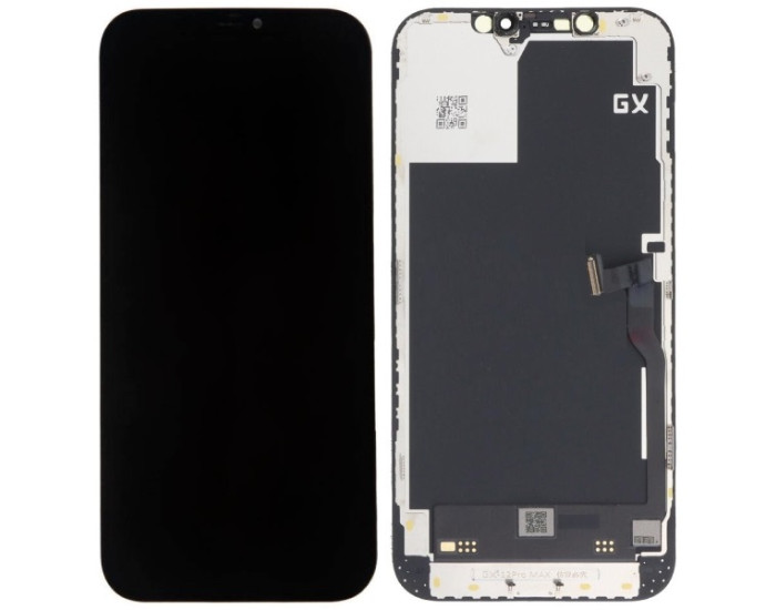 Дисплей з сенсорним екраном (модуль) iPhone 12 Pro Max, чорний, OLED, OEM Hard GX