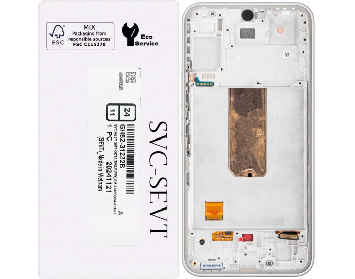 Дисплей з сенсорним екраном (модуль) Samsung A546 Galaxy A54 5G, чорний з рамкою сірою сервісна упаковка