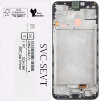 Дисплей з сенсорним екраном (модуль) Samsung A155 A15 /A156, чорний з рамкою, сервісна упаковка, Brave Black, GH82-33637A