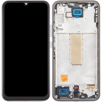 Дисплей з сенсорним екраном (модуль) Samsung A346 A34 5G, чорний, з рамкою сірою, OLED