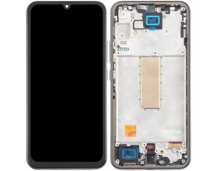 Дисплей з сенсорним екраном (модуль) Samsung A346 A34 5G, чорний, з рамкою сірою, OLED