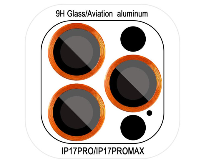 Защитное стекло Metal Classic на камеру iPhone 17 Pro /17 Pro Max (Оранжевый / Orange)