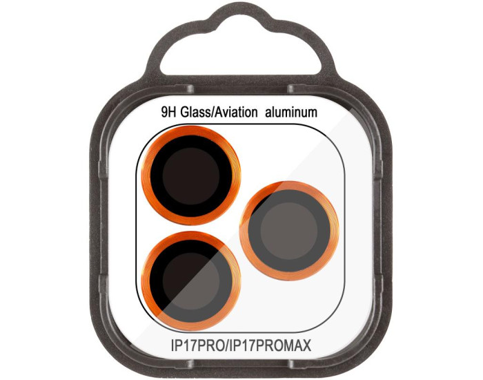 Защитное стекло Metal Classic на камеру iPhone 17 Pro /17 Pro Max (Оранжевый / Orange)
