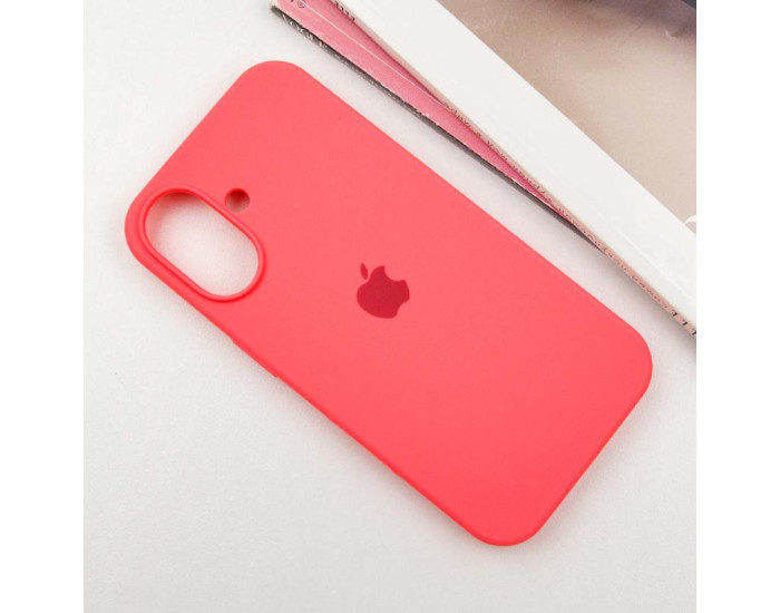 Чехол-силикон оригинал Full Soft Matte iPhone 16 (Арбузный / Watermelon Red)